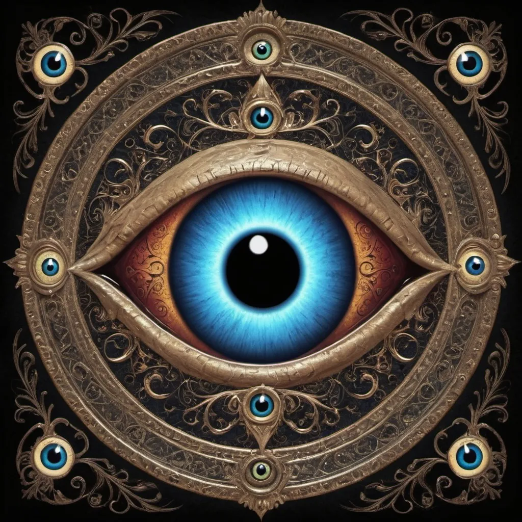 Prompt: Curse of the Evil Eye, in spectral art style