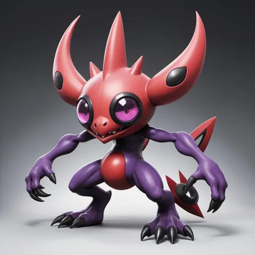 Prompt: Abbadomon Core with black crimson and dark-purple color palette in Ken Sugimori art style
