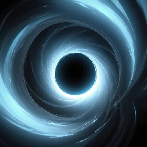 Prompt: Knight's Ashes black hole a swirling mass of ghostly white and eerie light-blue with the screaming of knights heard within, in 3d render art style
