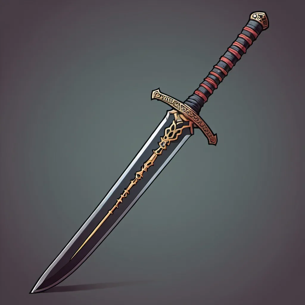 Prompt: The Ninja Sword of Nowhere, in funk art style