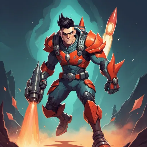 Prompt: Grayson Rocket Blader in monster beautiful art style