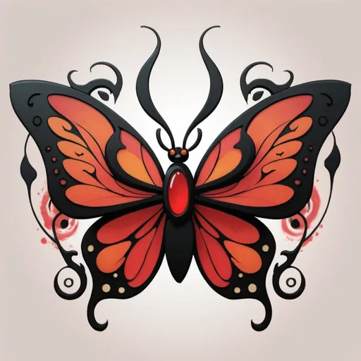 Prompt: Aku Djinnin butterfly art style
