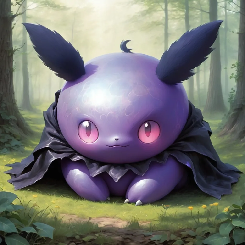 Prompt: Almost invisible, this gaseous Pokémon cloaks the target and puts it to sleep without notice, in gothic art style