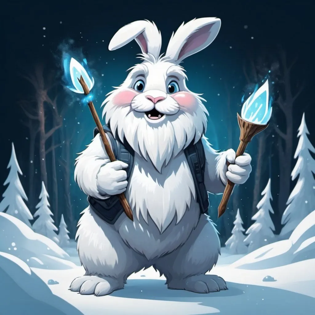 Prompt: Quadra Magic in rabbit yeti art style