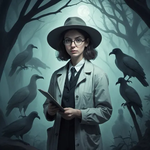 Prompt: Zoologist in ghostly art style