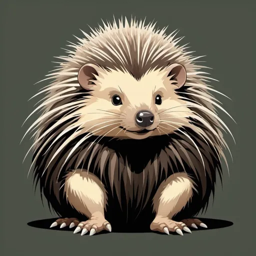 Prompt: Kokkoro, Faithful Guide in Vector   porcupine art style
