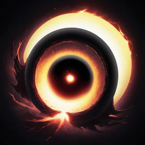 Prompt: A demonic black hole eating all the energy in all of existence, in card art style