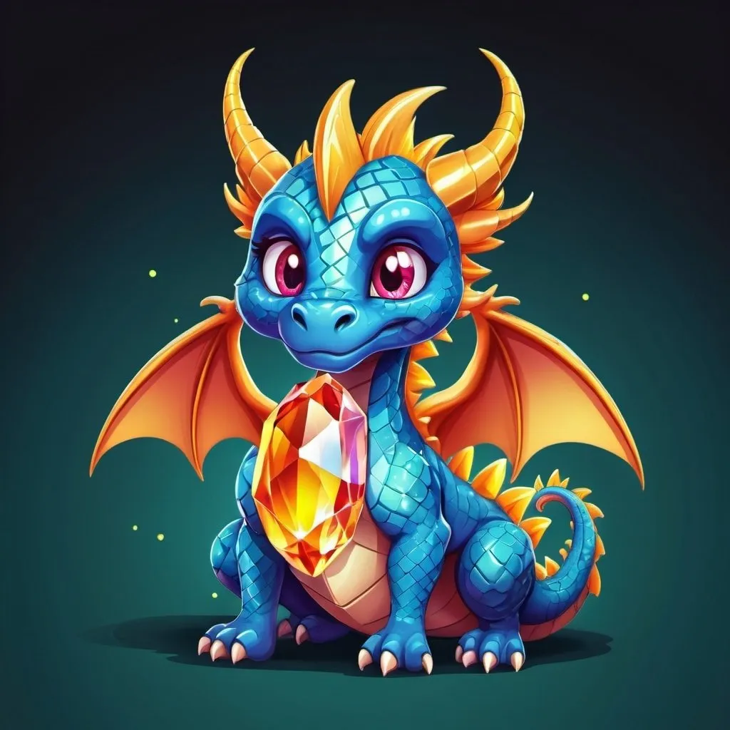 Prompt: fairy gem dragon in cartoon art style