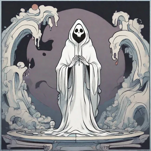 Prompt: Ghost, Equilibrium, a ghost in perfect Tranquility, masterpiece, best quality, in cartoon art style