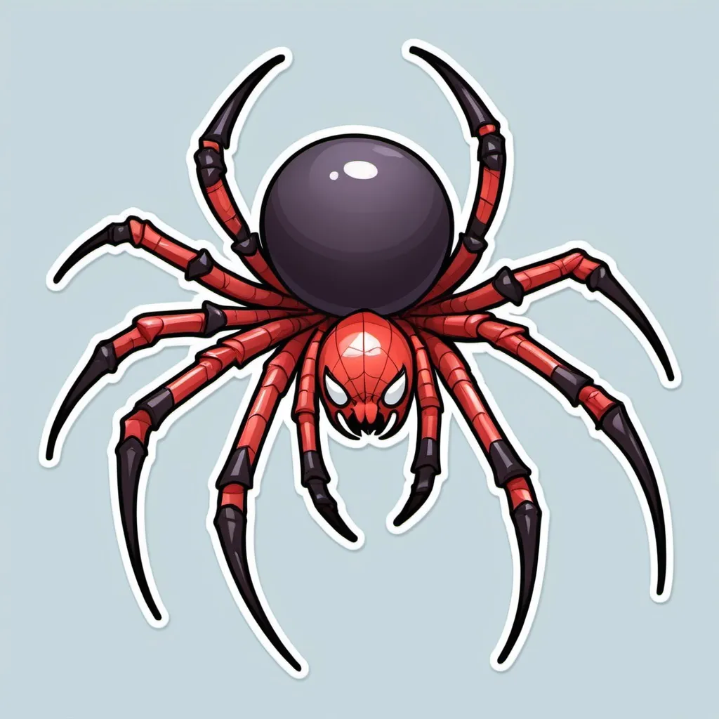 Prompt: Ruinweb Spider in sticker visual novel art style