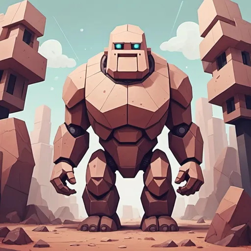 Prompt: Aethereal Golem in cute post modernism art style