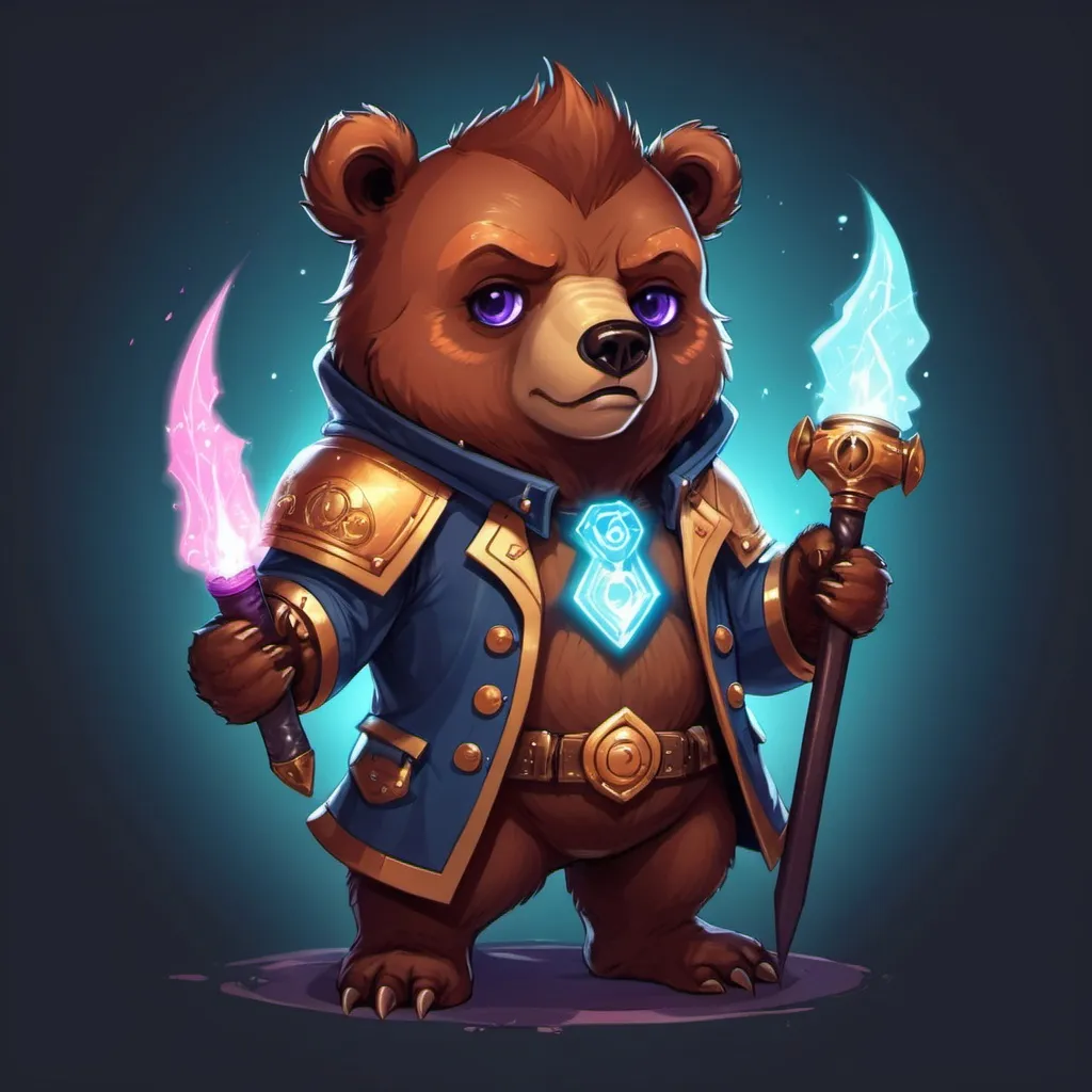 Prompt: Bearminator in cute arcane art style