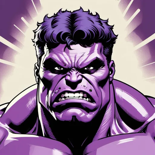 Prompt: Purple Hulk in retro super hero art style
