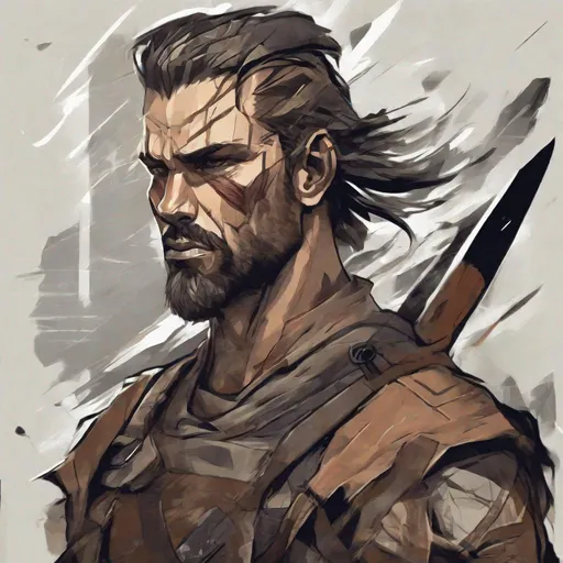 Prompt: A rugged warrior with Assorted Smaller Scars, In Vexel art style, best quality, masterpiece
