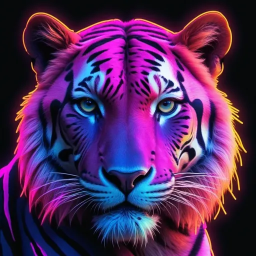 Prompt: Animal Instinct in neon art style
