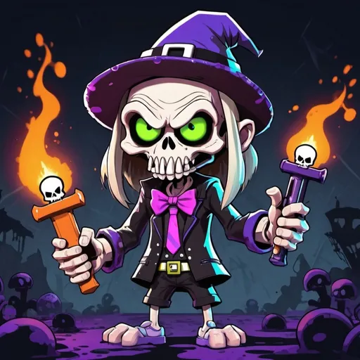 Prompt: Tales from the Crypt in splatoon art style
