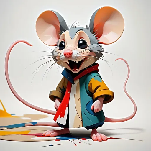 Prompt: mouse, injured but enduring everything to stay in the fight, in abstract art style, masterpiece, best quality