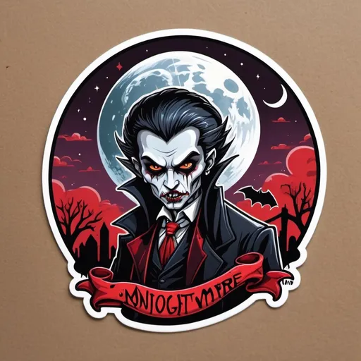 Prompt: Moonlight Vampire in sticker graffiti art style