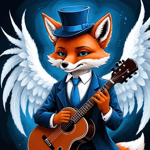 Prompt: Foxy Blues in angel art style
