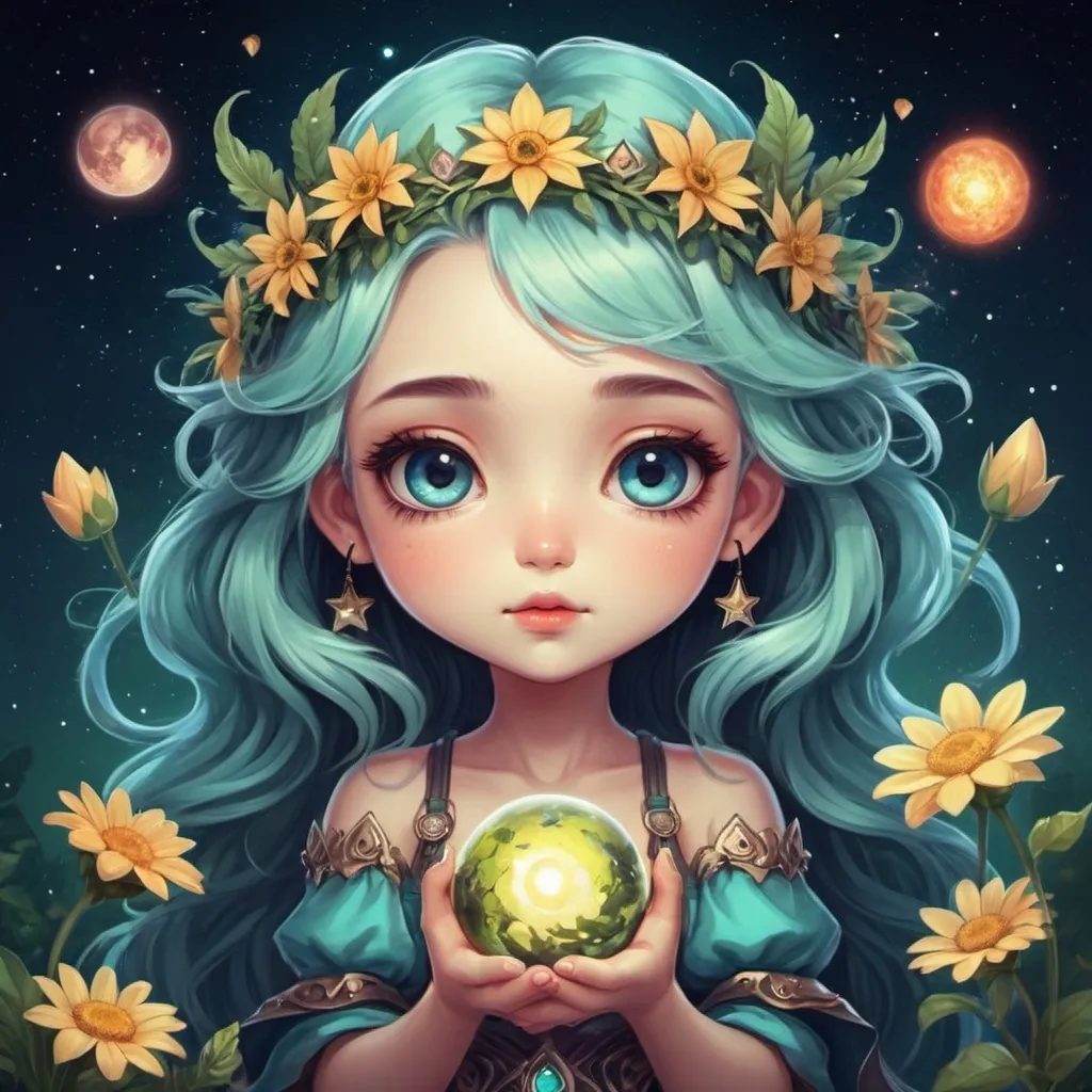 Prompt: Awakened Gaia in cute imaginative art style