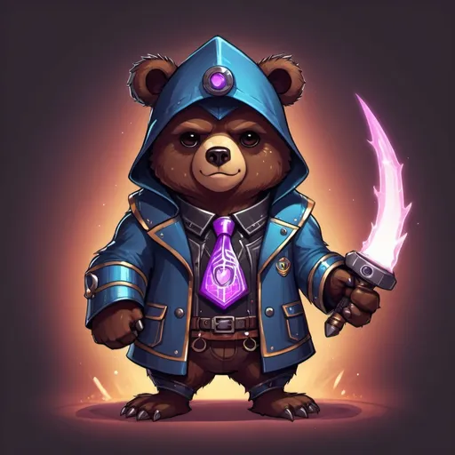 Prompt: Bearminator in cute arcane art style