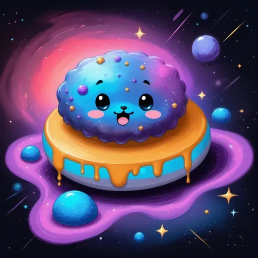 Prompt: Furrymeteor Pudding cosmic background in wet paint art style
