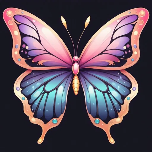 Prompt: Fairy Queen butterfly wings in Clipart art style