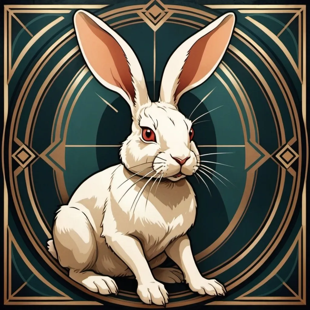 Prompt: True Strike in rabbit art deco art style