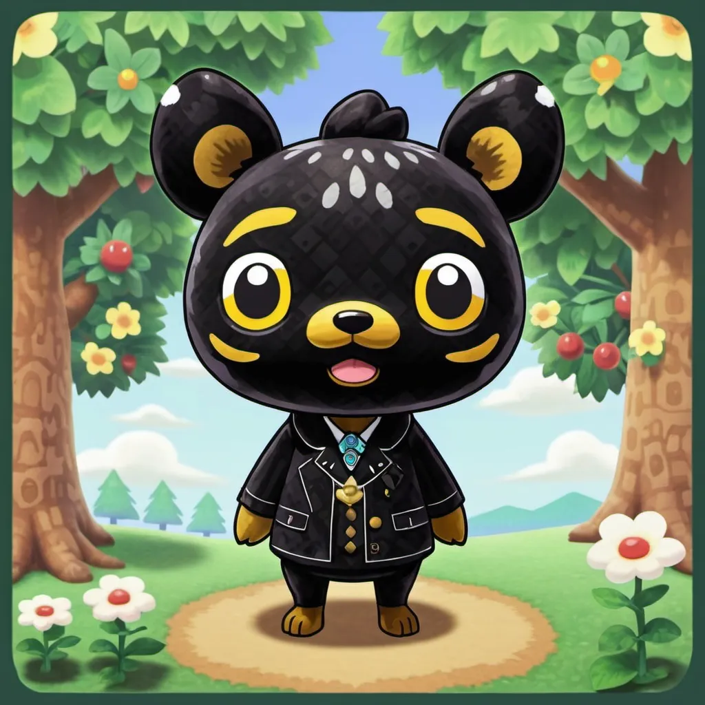 Prompt: Black Observe Hamiel in animal crossing art style
