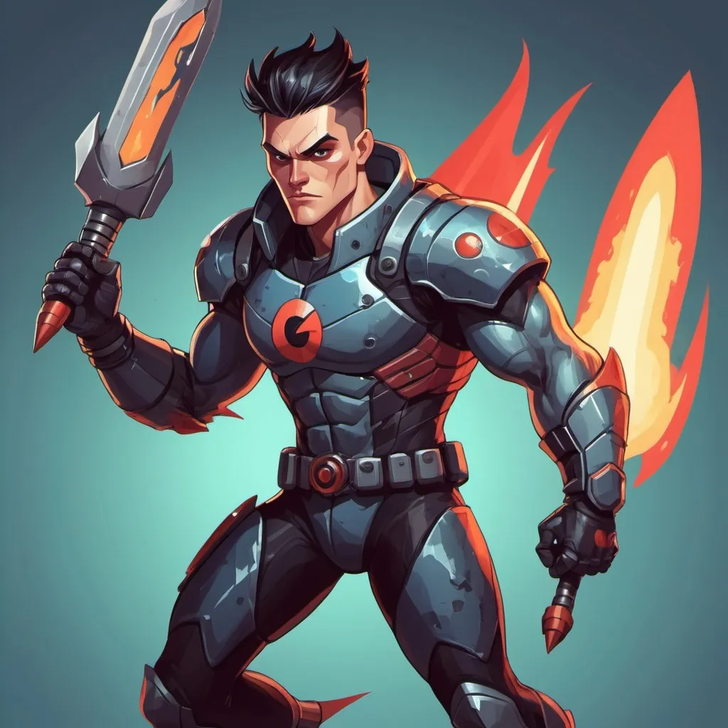 Prompt: Grayson Rocket Blader in monster beautiful art style