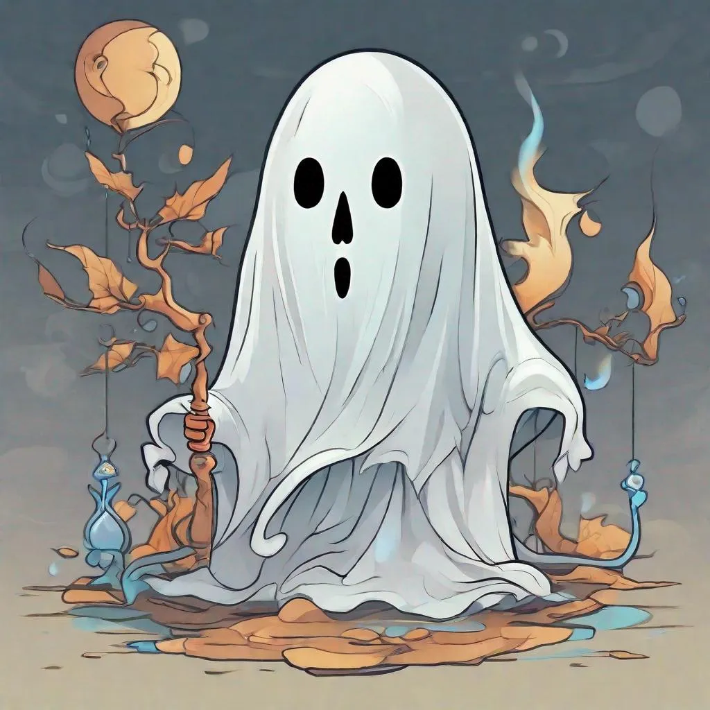 Prompt: Ghost, Equilibrium, a ghost in perfect Tranquility, masterpiece, best quality, in cartoon art style