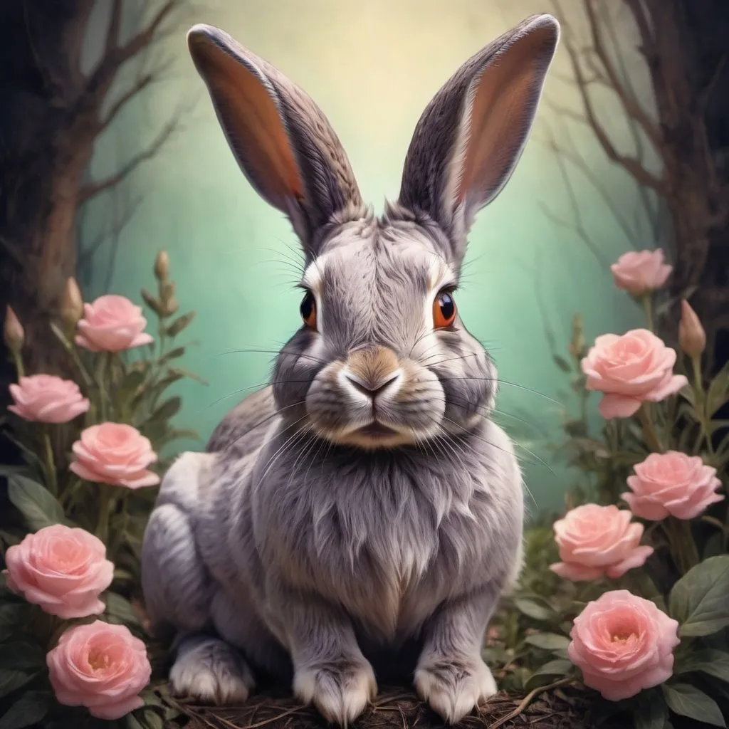 Prompt: Ravenous Sweetness in rabbit tetrachromat art style