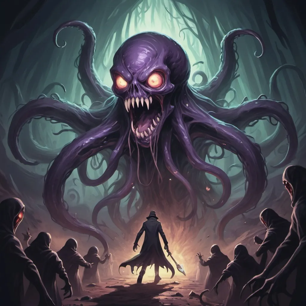 Prompt: Ghastly Attack in monster eldritch art style