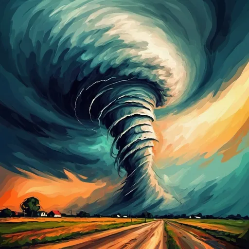 Prompt: Tornadoom   in expressionism art style
