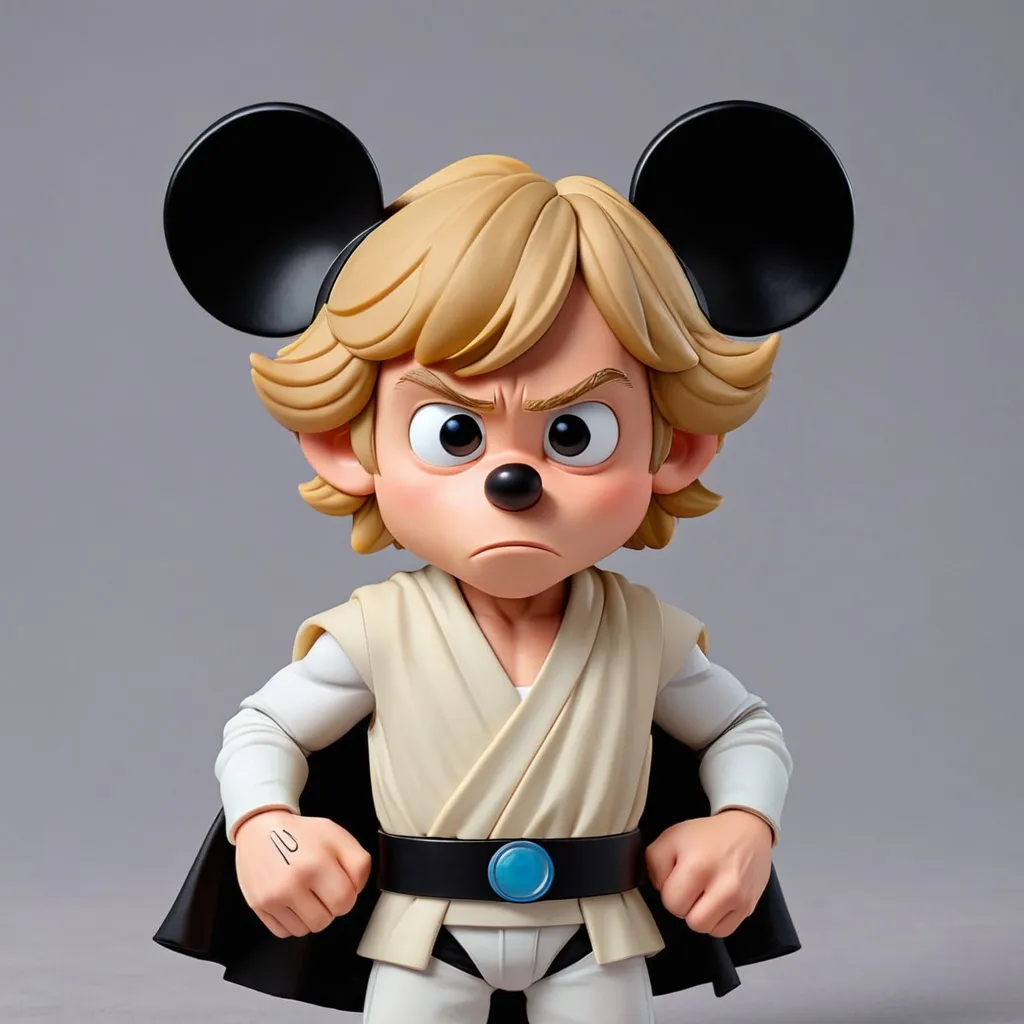 Prompt: Luke Skywalker with micky mouse ears