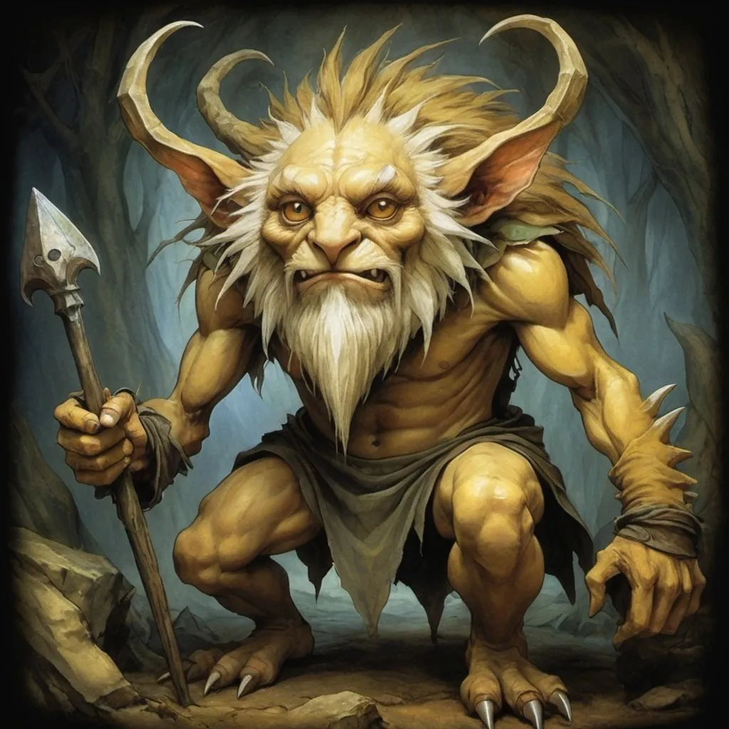 Prompt: Loader Leomon in Brian Froud art style
