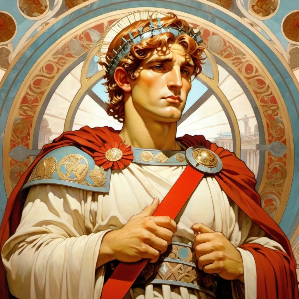 Prompt: 1male, Constantine the Great, emperor, Roman, ancient Rome, holding cross, noble, fully-clothed