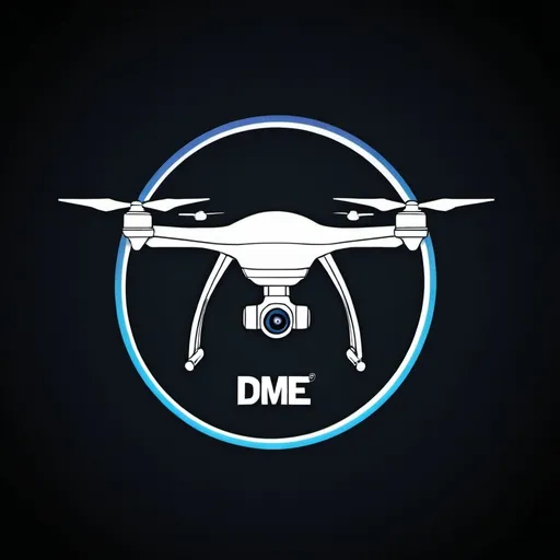 Prompt: Create a UAV Logo "DME" Drone Mégapixel Experience