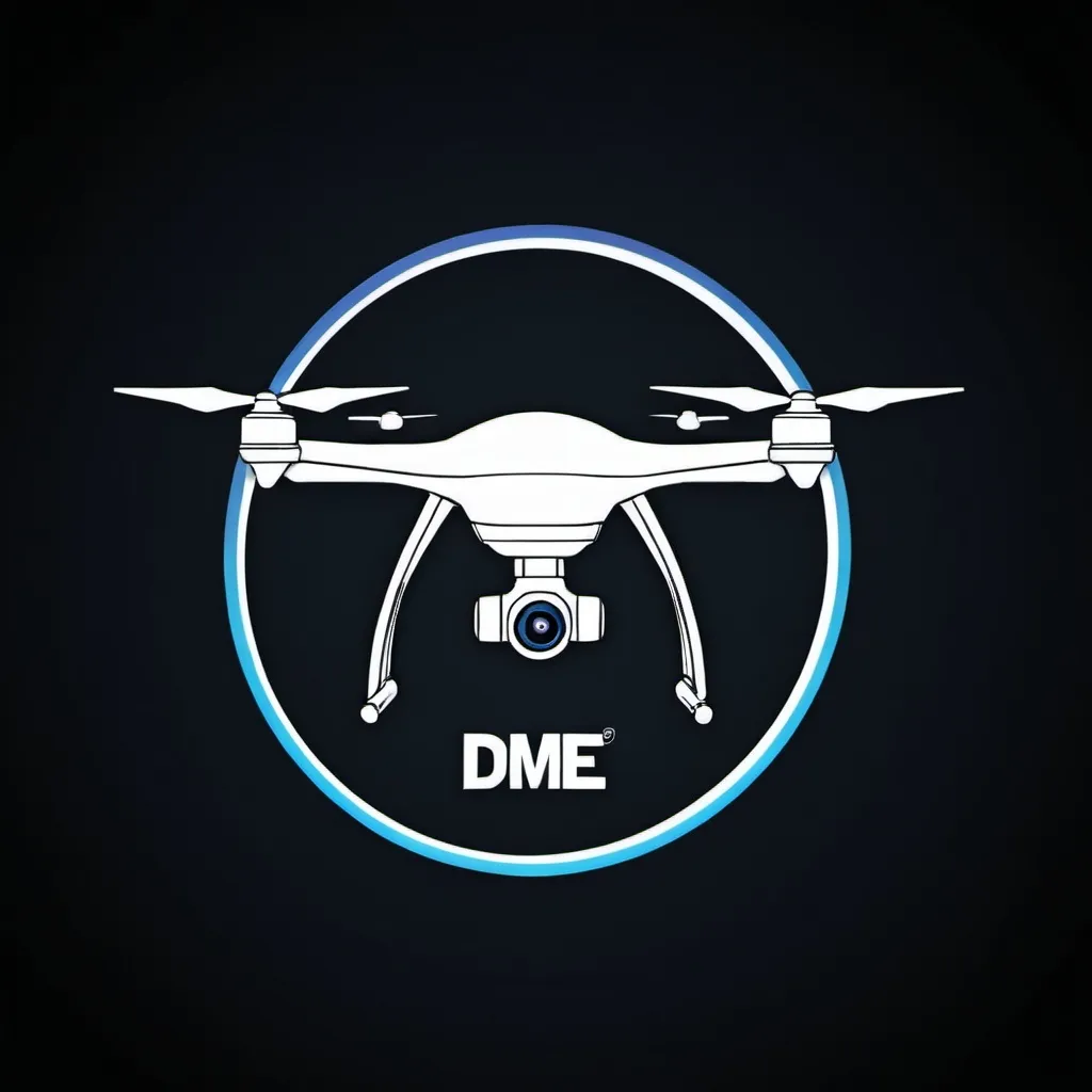 Prompt: Create a UAV Logo "DME" Drone Mégapixel Experience