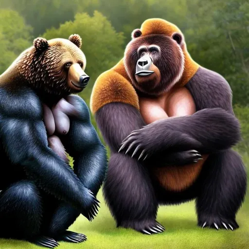 Prompt: The combination of bear and gorilla