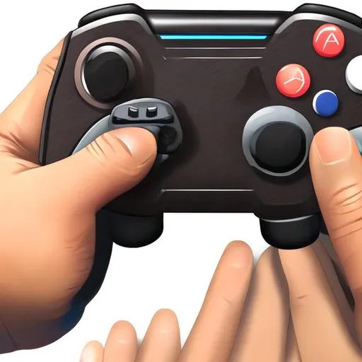 Prompt: cartoon hand grabing game controller