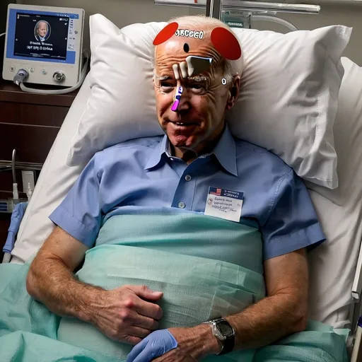 Prompt: Joe Biden on in ICU