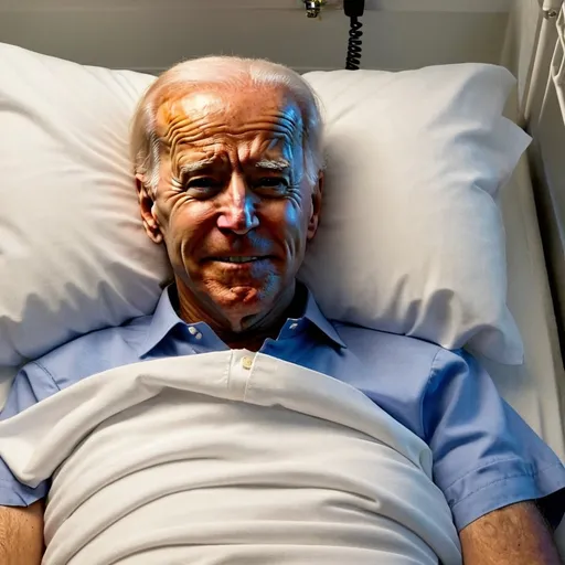 Prompt: Joe Biden on his death bed