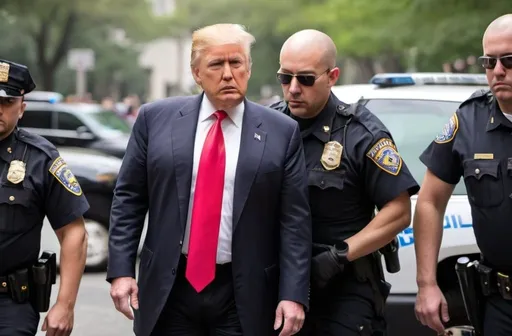 Prompt: Donald Trump arrested by police