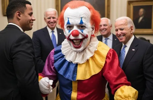 Prompt: Joe Biden dressed as a clown