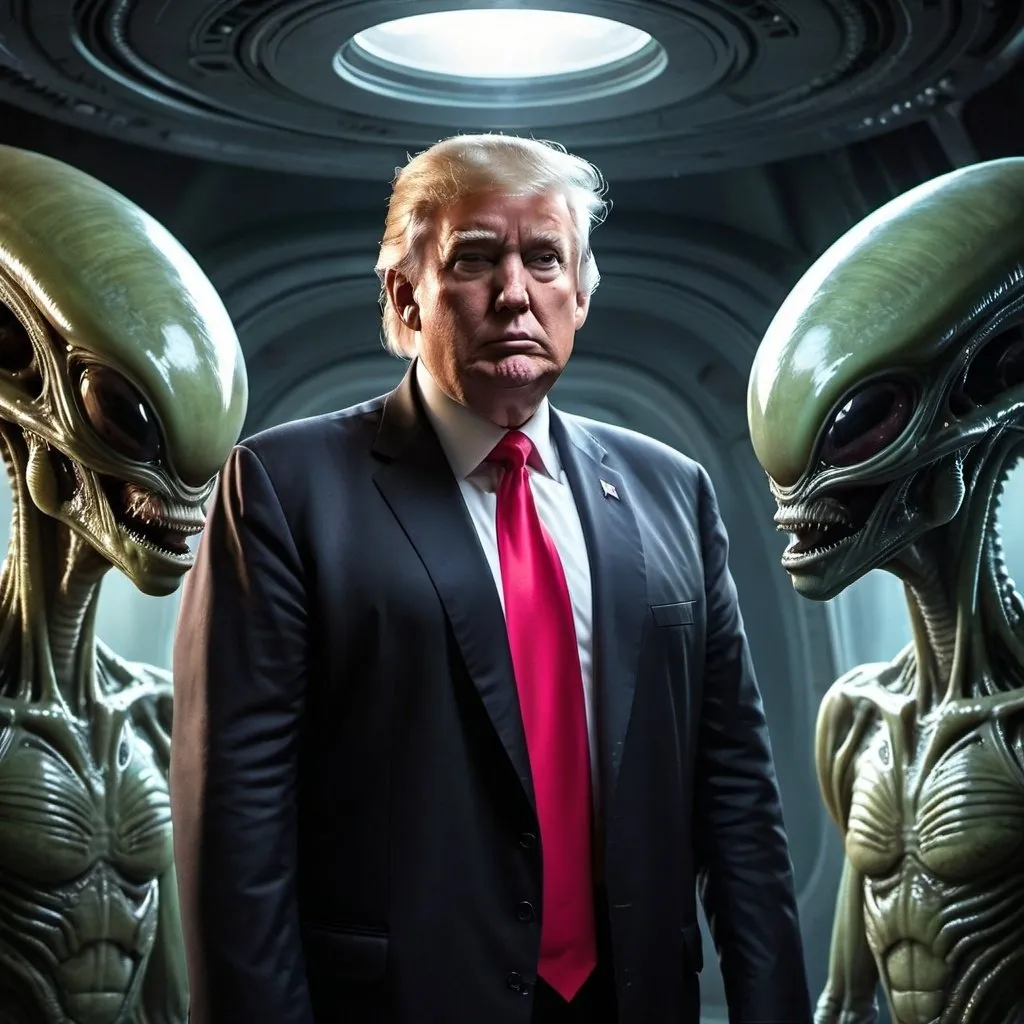 Prompt: Trump starring in Alien movie art