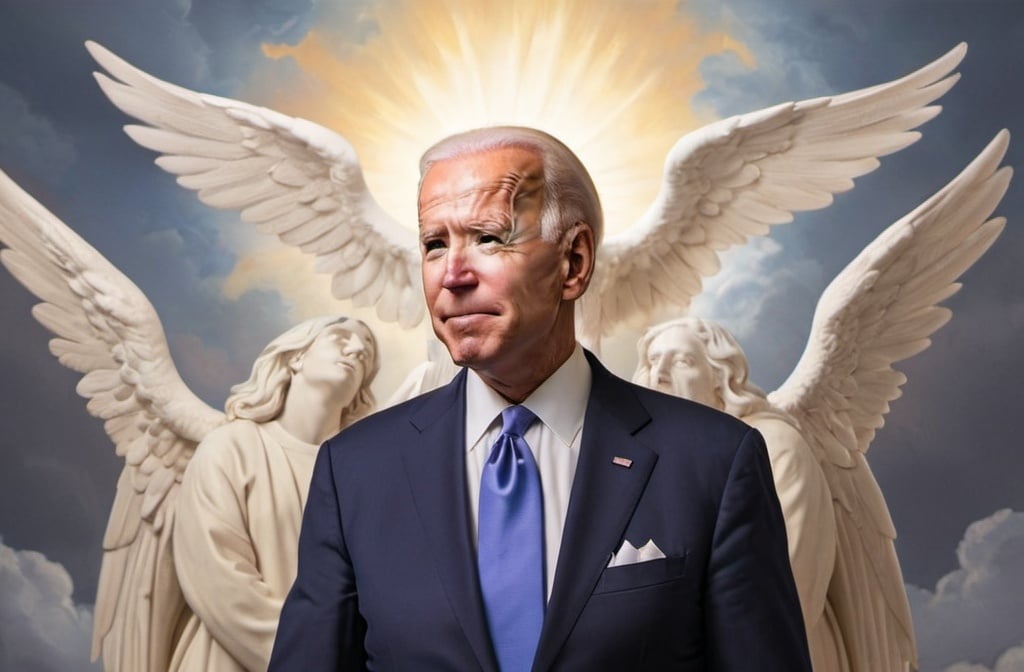 Prompt: Joe Biden In Heaven with Jesus