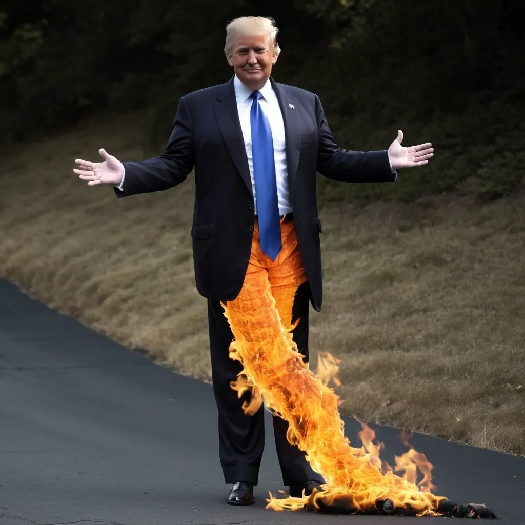 Prompt: Donald Trump pants on fire