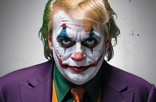 Prompt: Donald Trump starring in Joker movie poster art