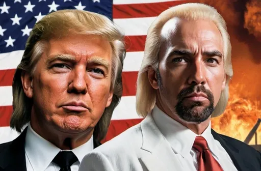 Prompt: Donald Trump starring in Con Air movie poster art